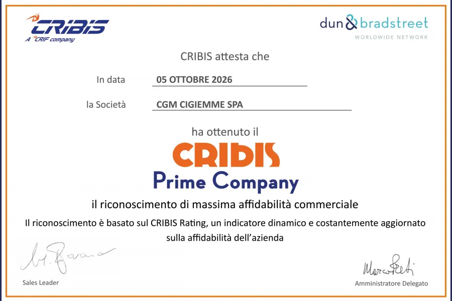 Certificazione Cribis – Massima Affidabilità Commerciale